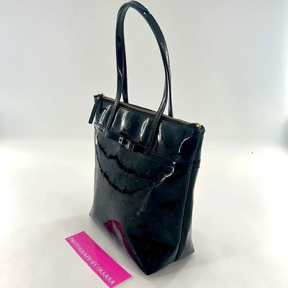 KATE SPADE NEW YORKCamellia Street Jeralyn Vinyl Tote Black/Gold